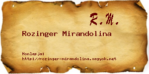 Rozinger Mirandolina névjegykártya